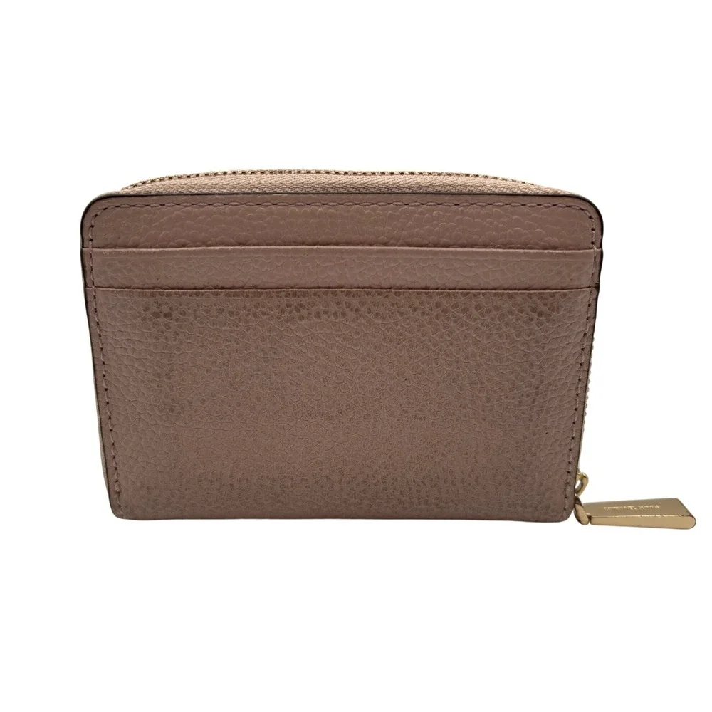 Michael‎ Kors Zip Around Wallet Womens Small Pink Good Pebbled Leather MK Logo